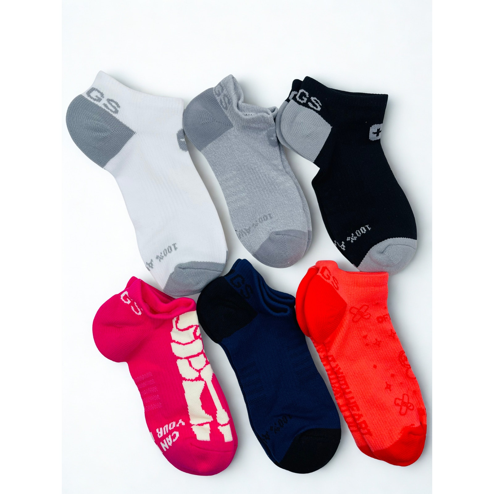 6 Pairs Figs Compression No-Show Socks Size Medium